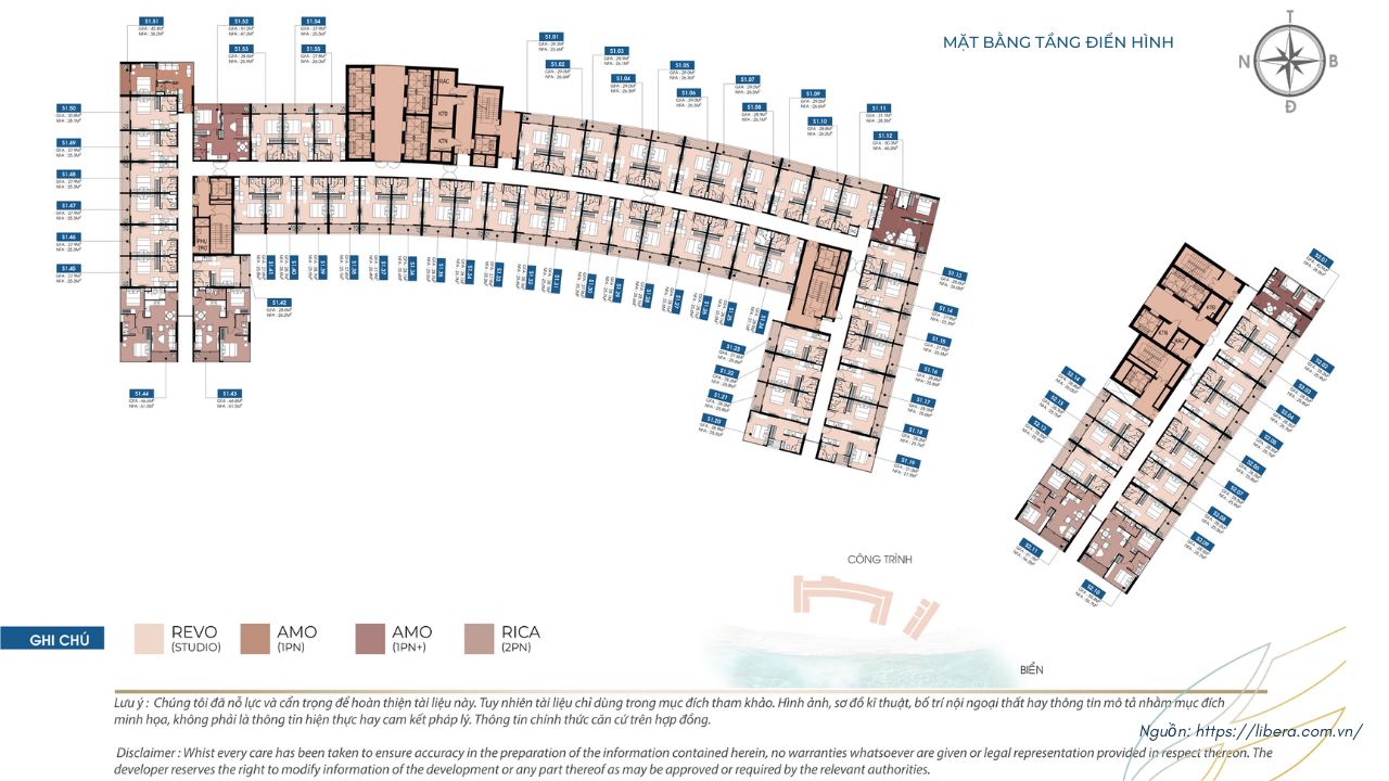 Mặt Bằng Tầng Điển Hình Toà The Sanhome Libera Nha Trang