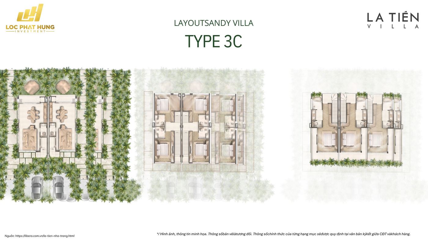 Layout Sandy Villa Type 3c: Mặt Bằng Chi Tiết Tại La Tiên Nha Trang