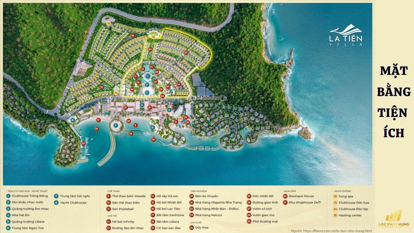 Mặt Bằng Tiện Ích La Tiên Villa & Libera Nha Trang Chi Tiết Nhất