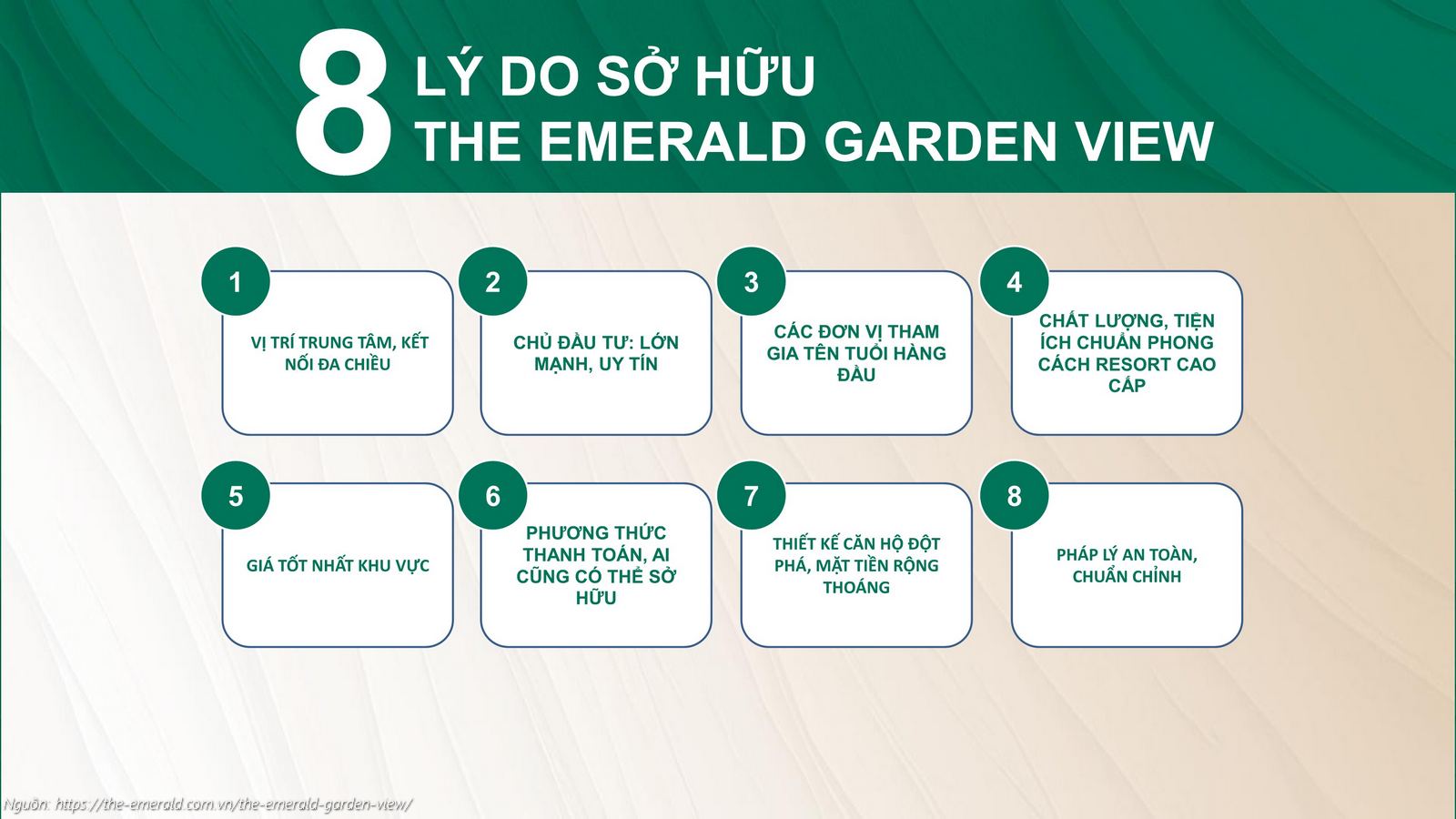 8 lý do nên sở hữu căn hộ The Emerald Garden View: Vị trí trung tâm, Chủ đầu tư uy tín, Giá tốt nhất khu vực