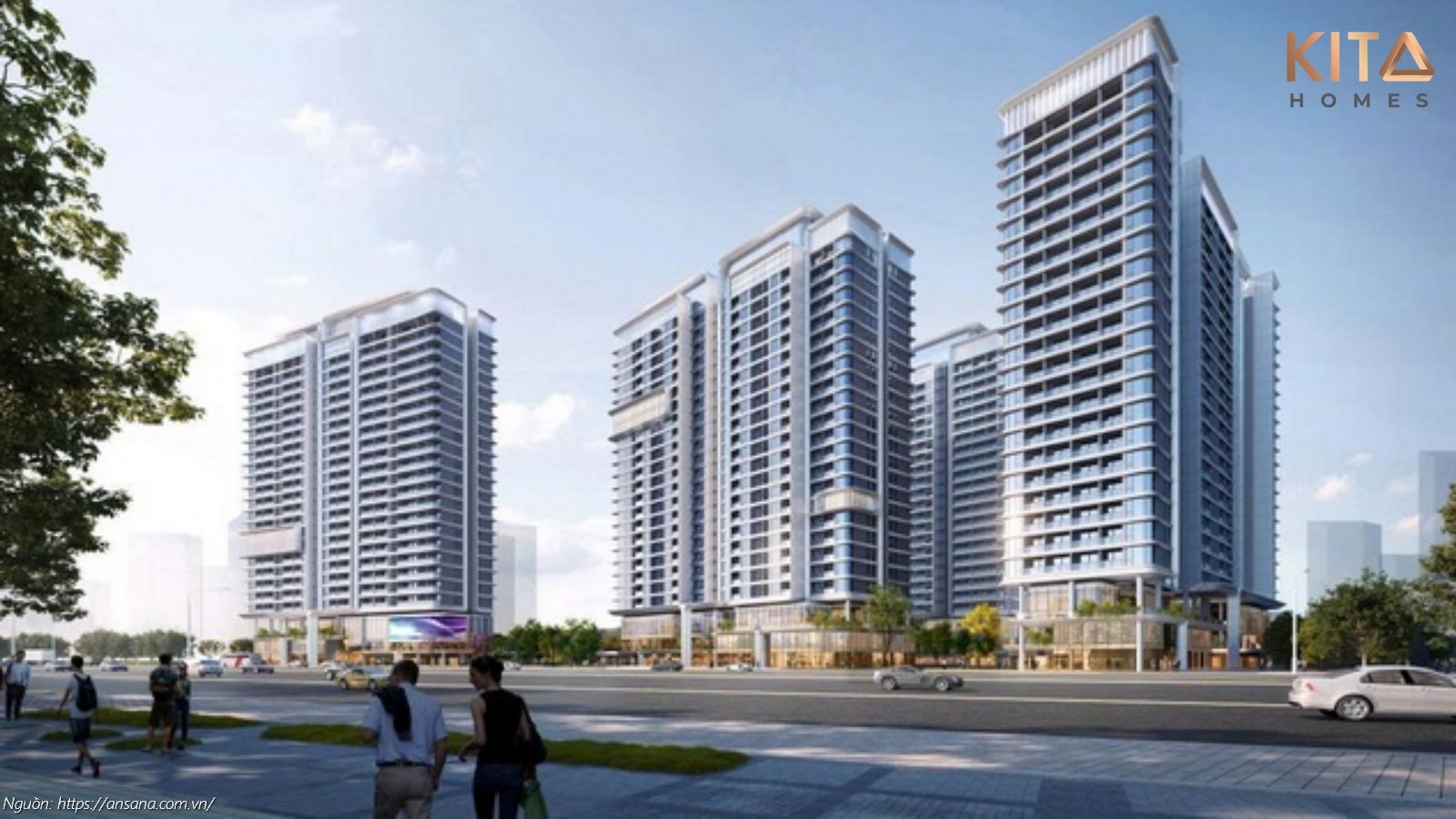 Phối cảnh tổng thể ban ngày căn hộ chung cư Ansana by Kita Quận Bình Tân