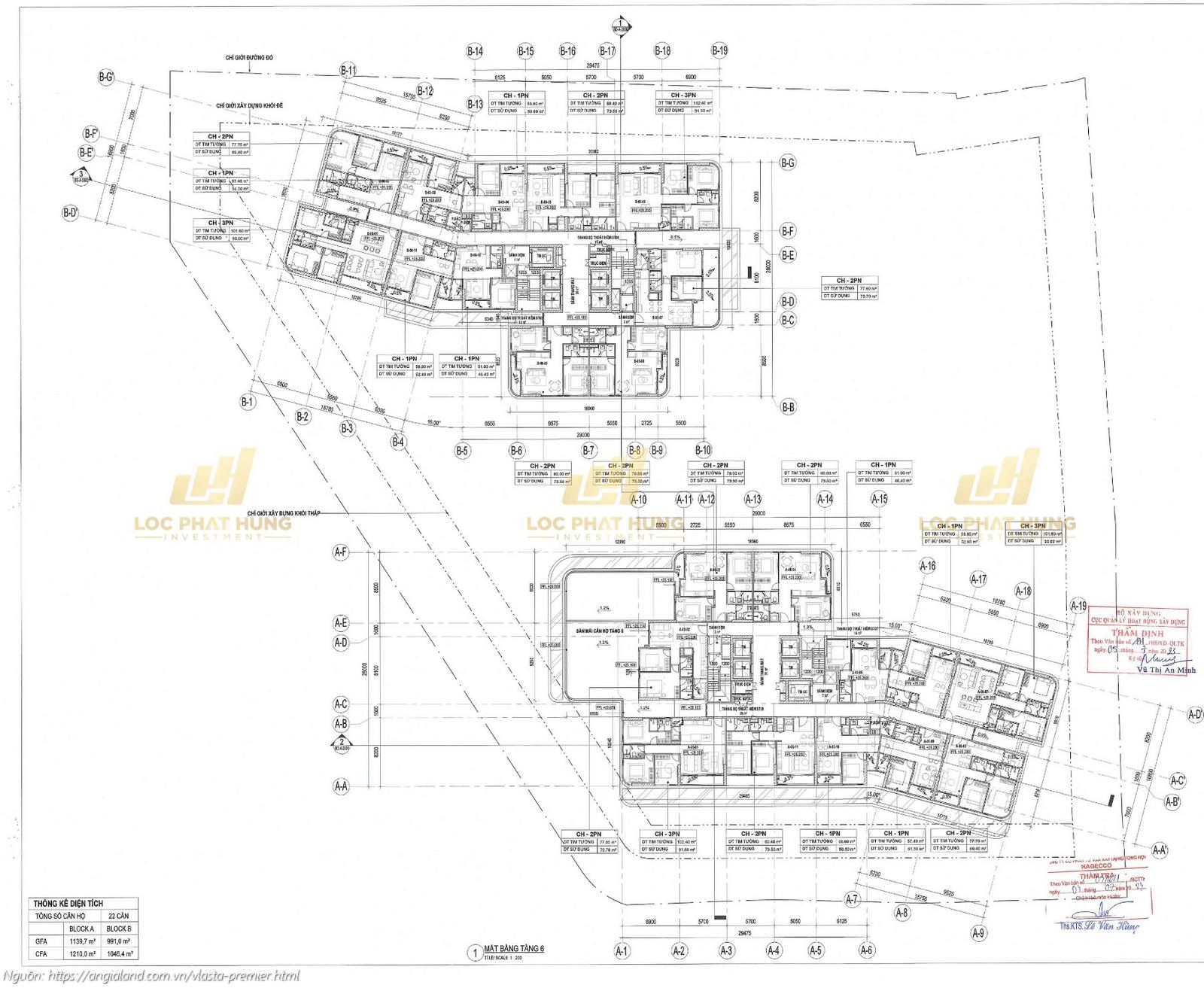 Mặt bằng tầng 6 căn hộ chung cư Vlasta Premier Quận 7