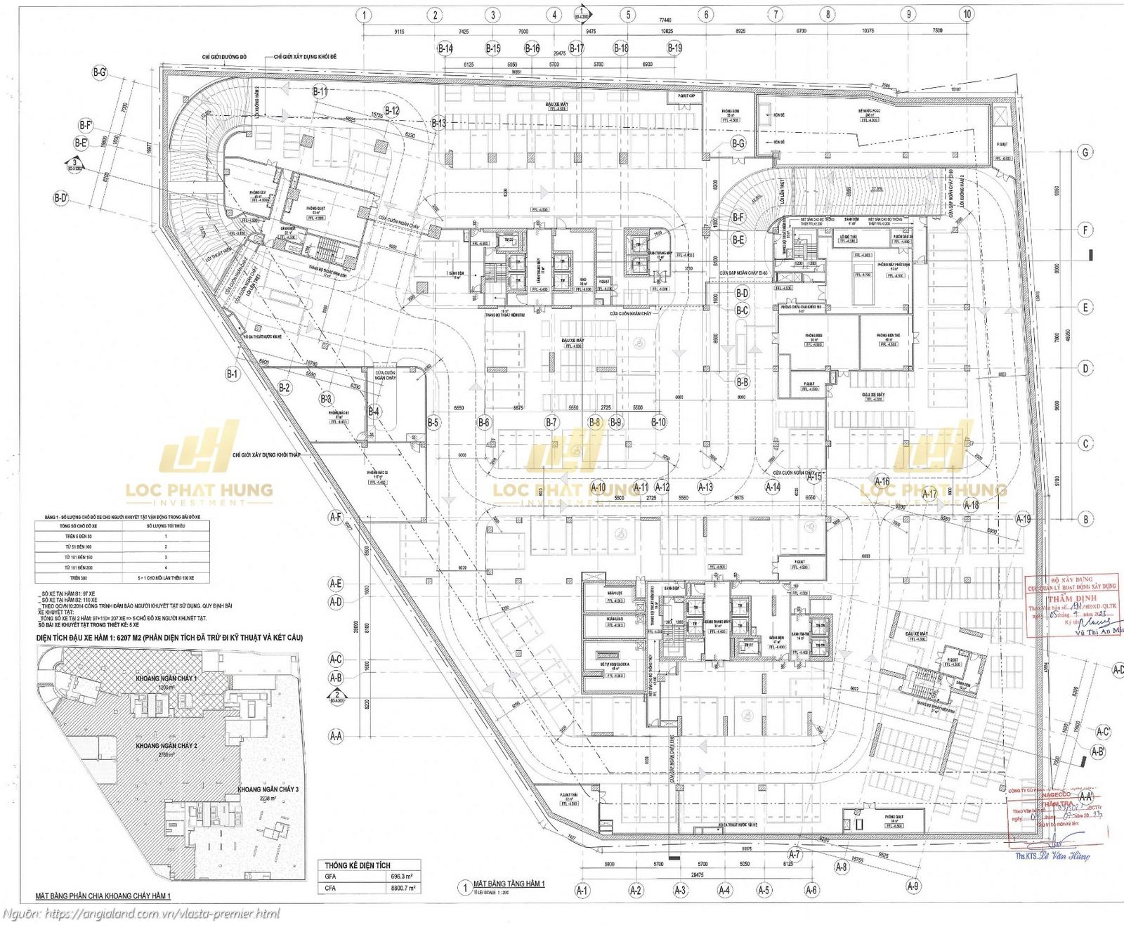 Mặt bằng tầng hầm 1 căn hộ chung cư Vlasta Premier Quận 7