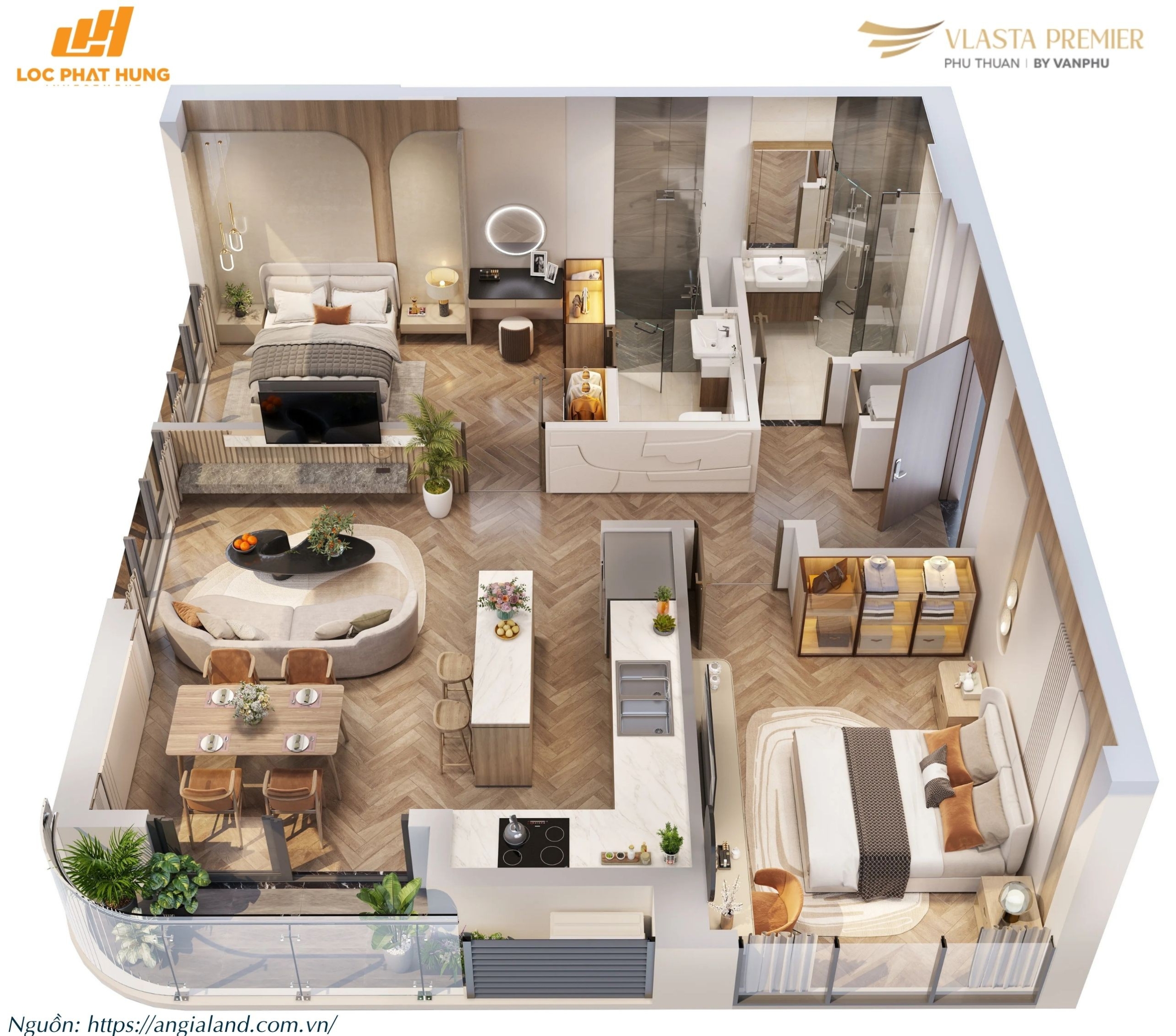Thiết Kế Layout Căn Hộ điển Hình Tháp A Dự án Vlasta Premier