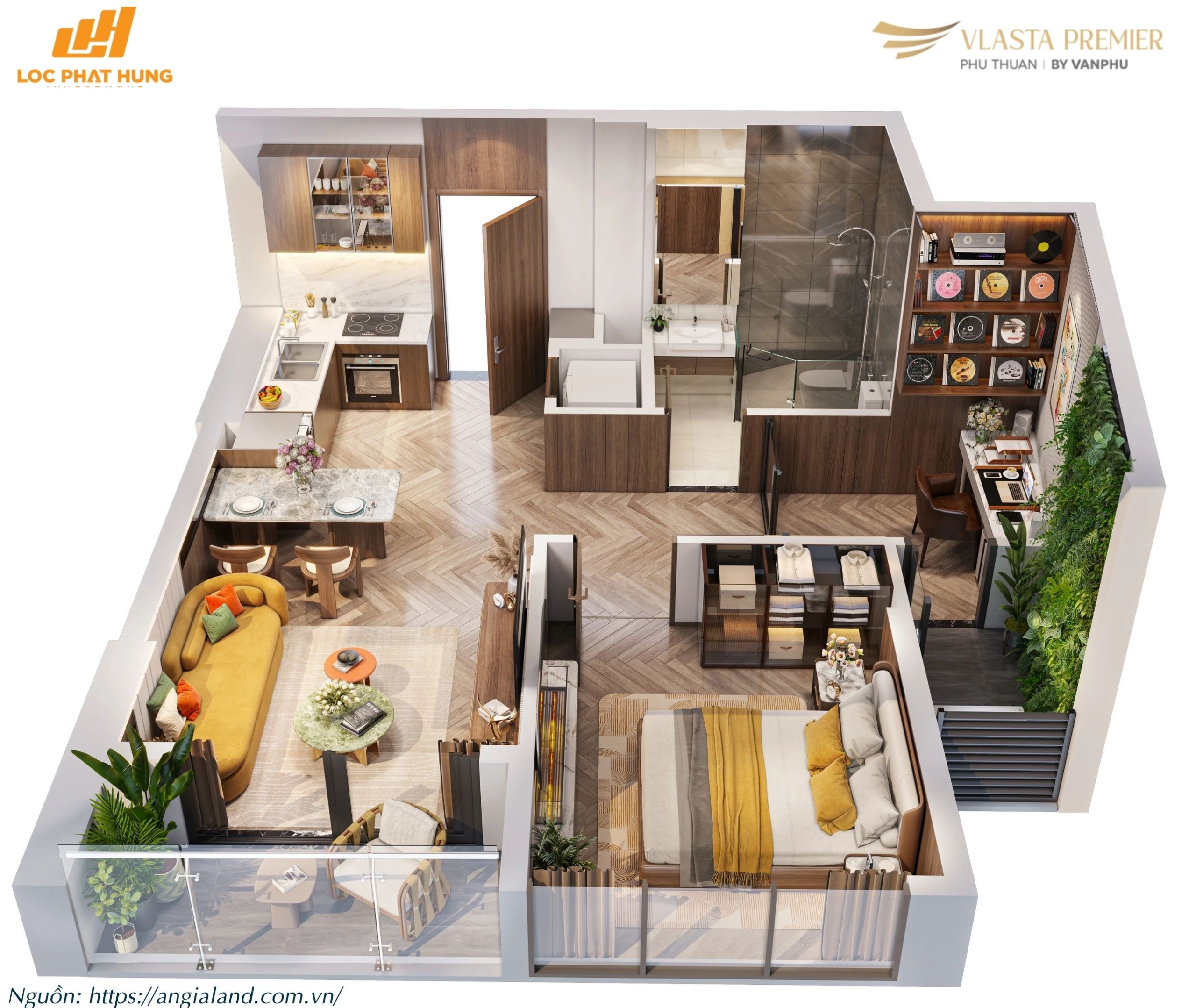 Thiết Kế Layout Căn Hộ điển Hình Tháp A Dự án Vlasta Premier
