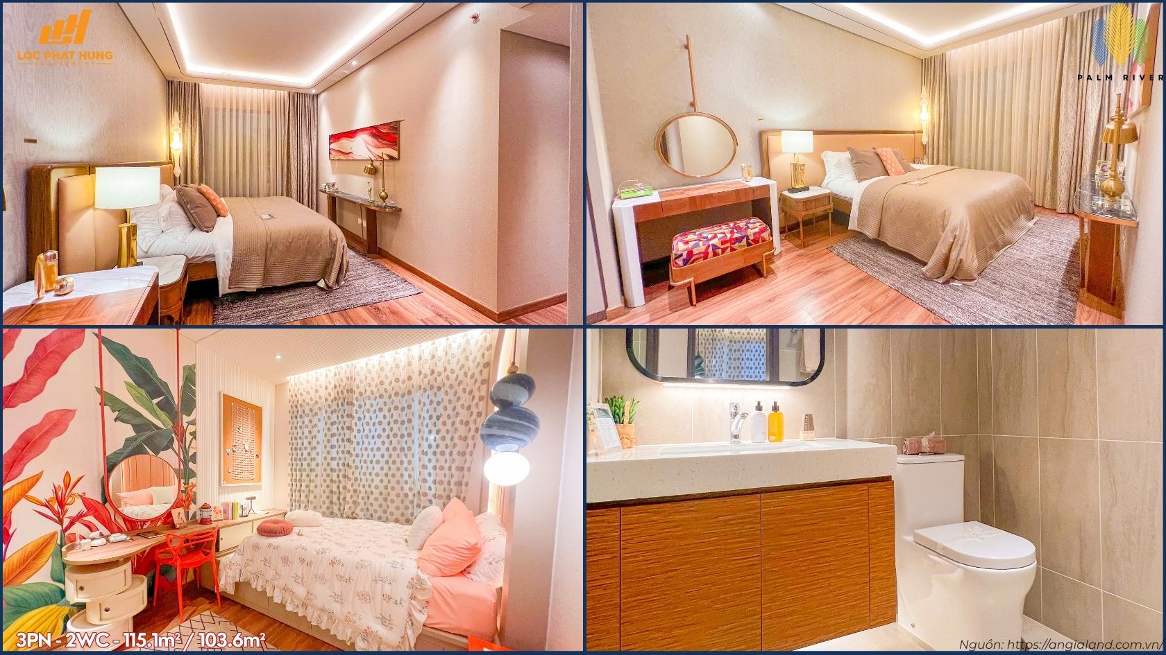 Hình ảnh thực tế căn hộ 3PN-2WC Palm River Quận 2