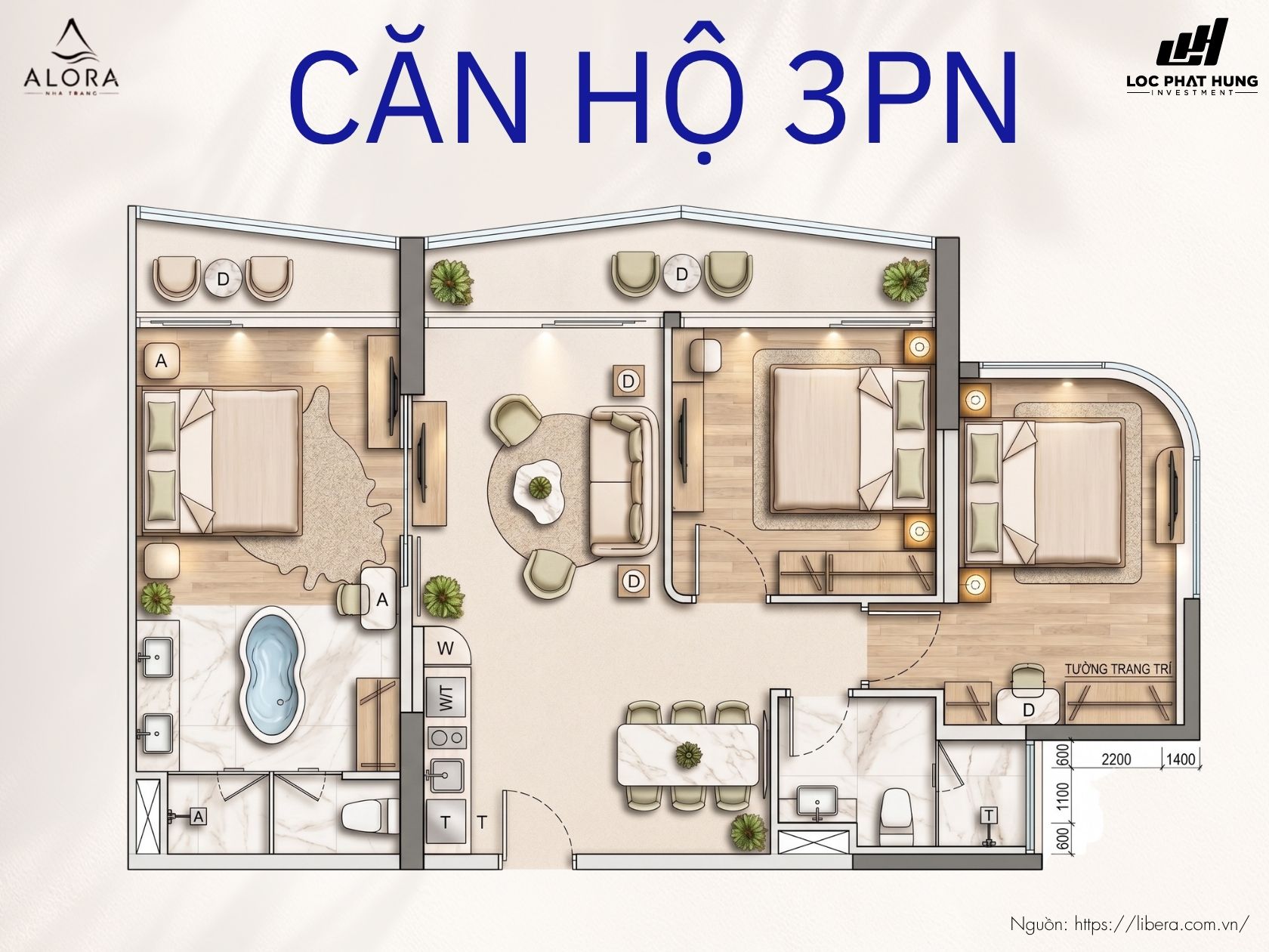 Thiết Kế Chi Tiết Dự án Căn Hộ 3PN Alora Nha Trang